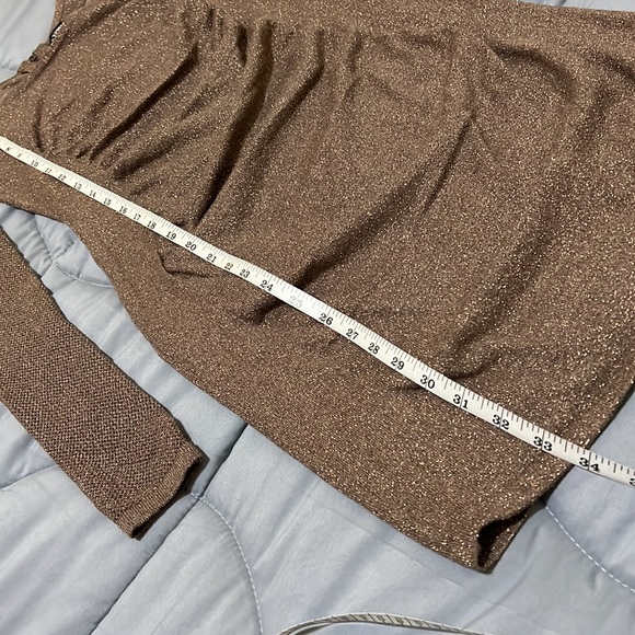 Express Shimmery Bronze fitted stretchy dress. - Picture 14 of 16